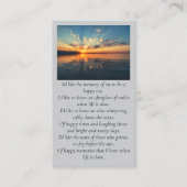 Happy Memory Purple Oange Yellow Blue Sympathy Visitenkarte (Vorderseite)