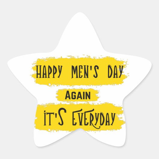 Happy Men's Day Stern-Aufkleber (Vorderseite)
