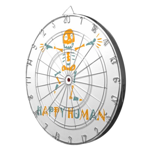 Happy menschliche Skelett Keramik Fliesen Dartscheibe (Vorderseite rechts)