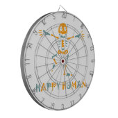 Happy menschliche Skelett Keramik Fliesen Dartscheibe (Vorderseite Links)