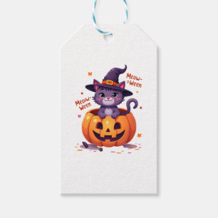 Happy Meow-a-ween - Niedliche Katze Hexenkürbis Pu Geschenkanhänger