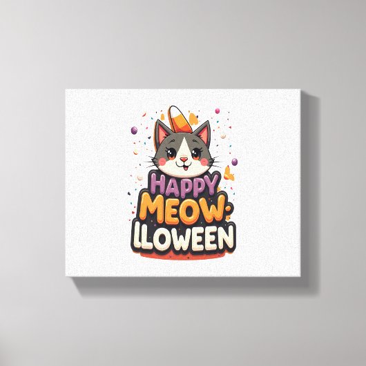 Happy Meow Cat Leinwanddruck (Vorderseite)