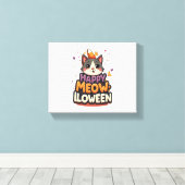 Happy Meow Cat Leinwanddruck (Insitu (Holzboden))