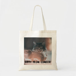 "Happy Meow" Cat Tote Bag - Spooky Niedlich Tragetasche