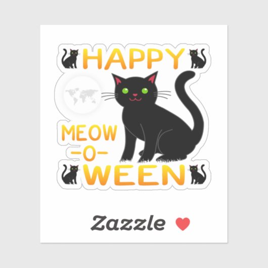 Happy Meow-O-Ween Aufkleber (Blatt)