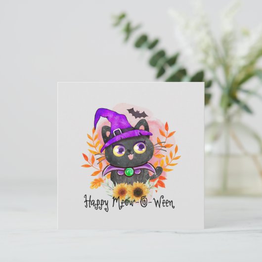Happy Meow-o-ween - Black Hexenkatze (Stehend Vorderseite)