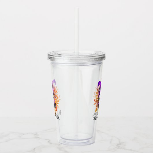 Happy Meow-o-ween - Black Hexenkatze Acryltrinkbecher (Rechts)