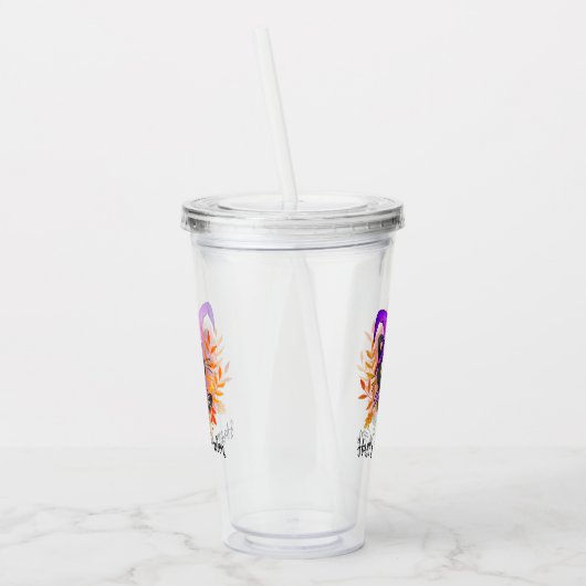 Happy Meow-o-ween - Black Hexenkatze Acryltrinkbecher (Links)