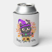 Happy Meow-o-ween - Black Hexenkatze Dosenkühler (Kanne Rückseite)
