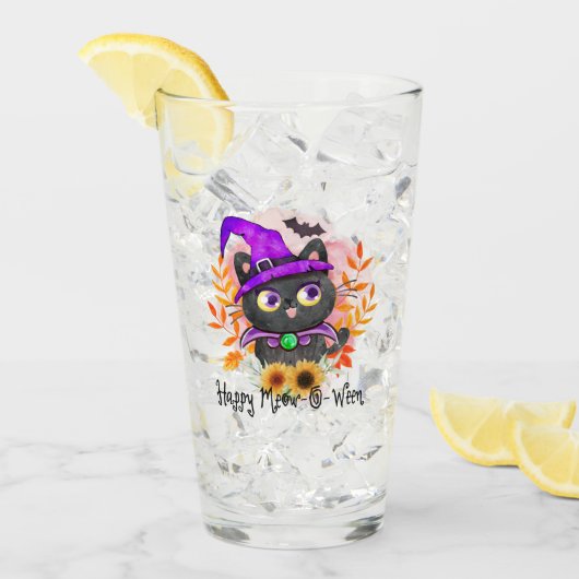 Happy Meow-o-ween - Black Hexenkatze Glas (Vorderseite Ice)