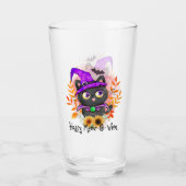 Happy Meow-o-ween - Black Hexenkatze Glas (Vorderseite)