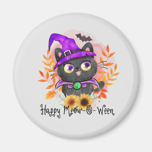 Happy Meow-o-ween - Black Hexenkatze Magnet