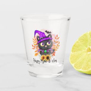 Happy Meow-o-ween - Black Hexenkatze Schnapsglas