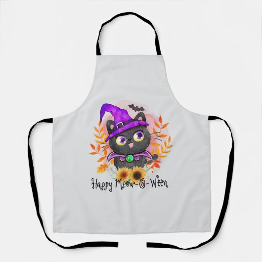 Happy Meow-o-ween - Black Hexenkatze Schürze (Vorderseite)