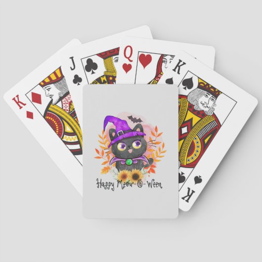 Happy Meow-o-ween - Black Hexenkatze Spielkarten (Rückseite)