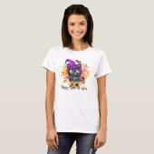 Happy Meow-o-ween - Black Hexenkatze T-Shirt (Vorne ganz)