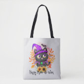 Happy Meow-o-ween - Black Hexenkatze Tasche (Vorderseite)