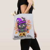 Happy Meow-o-ween - Black Hexenkatze Tasche (Von Nahem)