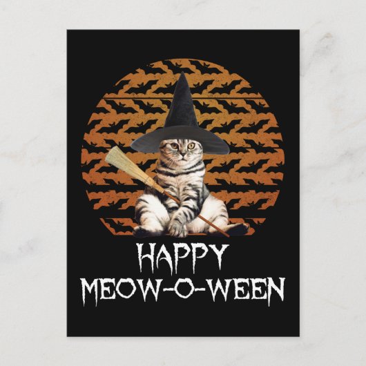 Happy Meow-o-ween Postkarte (Vorderseite)