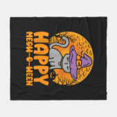 Happy Meow O Ween Pumpkin Cat Witwe Full Moon Hall Fleecedecke (Vorderseite (Horizontal))