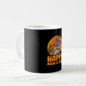 Happy Meow O Ween Pumpkin Cat Witwe Full Moon Hall Kaffeetasse (Vorderseite Links)