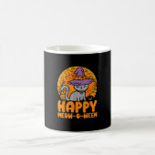 Happy Meow O Ween Pumpkin Cat Witwe Full Moon Hall Kaffeetasse (Mittel)