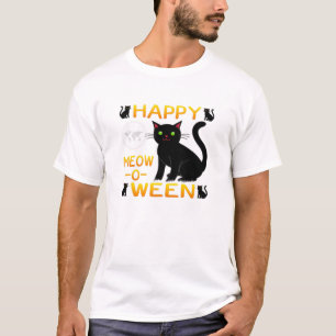 Happy Meow-O-Ween - Schwarze Katzen T-Shirt