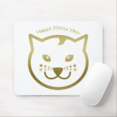 Happy Meow Year - Benutzerdefinierte Hintergrundfa Mousepad (Mit Mouse)