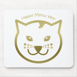 Happy Meow Year - Benutzerdefinierte Hintergrundfa Mousepad