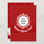 'Happy Meow Year' Cat Business Weihnachten (Vorne/Hinten)