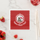 "Happy Meow Year!" Cat Christmas Paper Napkin Serviette (Beispiel)
