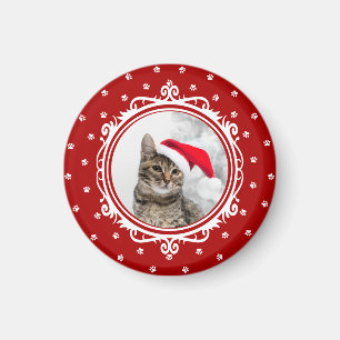 "Happy Meow Year"! Cat Lover Christmas Magnet