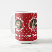 'Happy Meow Year' Cat Lover Weihnachten Kaffeetasse (Vorderseite Links)