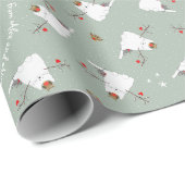 "Happy Meow Year"! Schneekattelpapier Geschenkpapier (Rolleneckpunkt)