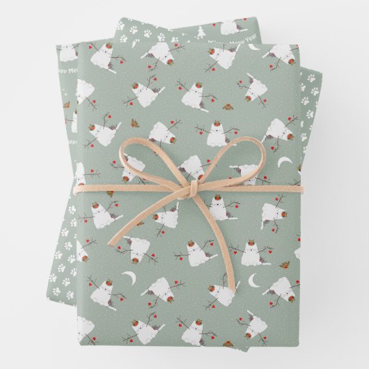 "Happy Meow Year"! Snowcat Custom Geschenkpapier Set (Beispiel)