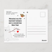 'Happy Meow Year' Snowcat Postcard Postkarte (Rückseite)
