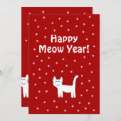 "Happy Meow Year!" Weihnachtskarte Feiertagskarte (Vorne/Hinten)