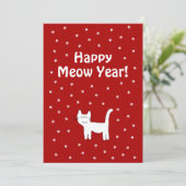 "Happy Meow Year!" Weihnachtskarte Feiertagskarte (Stehend Vorderseite)