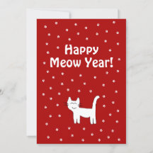 "Happy Meow Year!" Weihnachtskarte