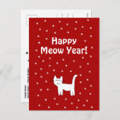 "Happy Meow Year!" Weihnachtsrottkarte Feiertagspostkarte (Vorne/Hinten)