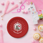 "Happy Meow Year"! Weihnachtsschild für Katzen Pappteller (Party)