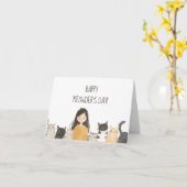 Happy Meowder's Day Crazy Cat Lady Mother Day Karte (Gelbe Blume)