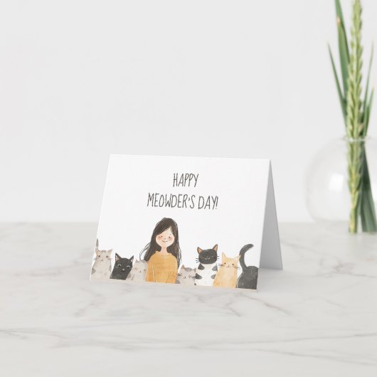 Happy Meowder's Day Crazy Cat Lady Mother Day Karte (Vorderseite)