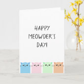 Happy Meowder's Day Karte (Gelbe Blume)
