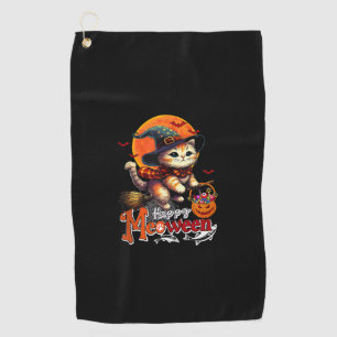 Happy Meoween Cat Cosplay Hexenkostüm Golfhandtuch
