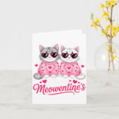 Happy Meowentine’s Cute Romantic Cats Couple Valen Karte (Gelbe Blume)