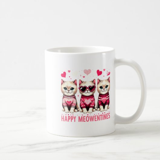 Happy Meowentines Cute Valentine Cats Love Funny M Kaffeetasse (Rechts)