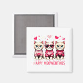 Happy Meowentines Cute Valentine Cats Love Funny M Magnet (Vorderseite/Rückseite)