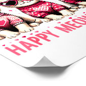 Happy Meowentines Cute Valentine Cats Love Funny M Poster (Ecke)
