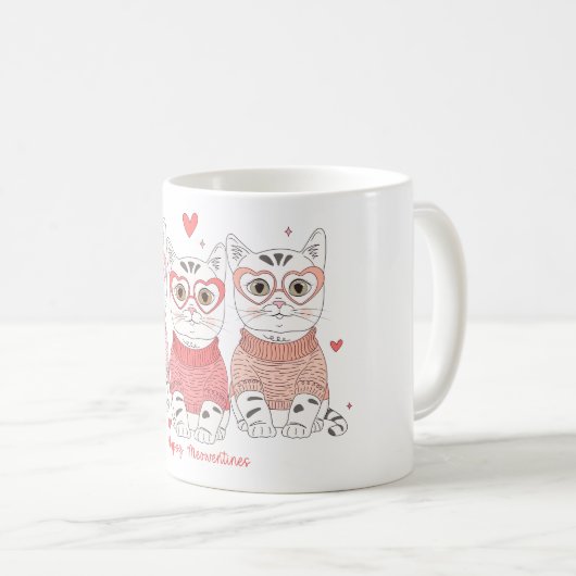 Happy Meowentines Day Cat Kaffeetasse (VorderseiteRechts)